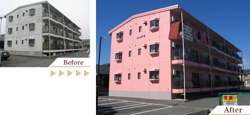 外壁塗装(外壁塗り替えリフォーム)施工事例写真:静岡県富士宮市アパート