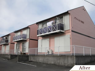 外壁塗装(アパート塗り替えリフォーム)施工事例写真:静岡県富士市